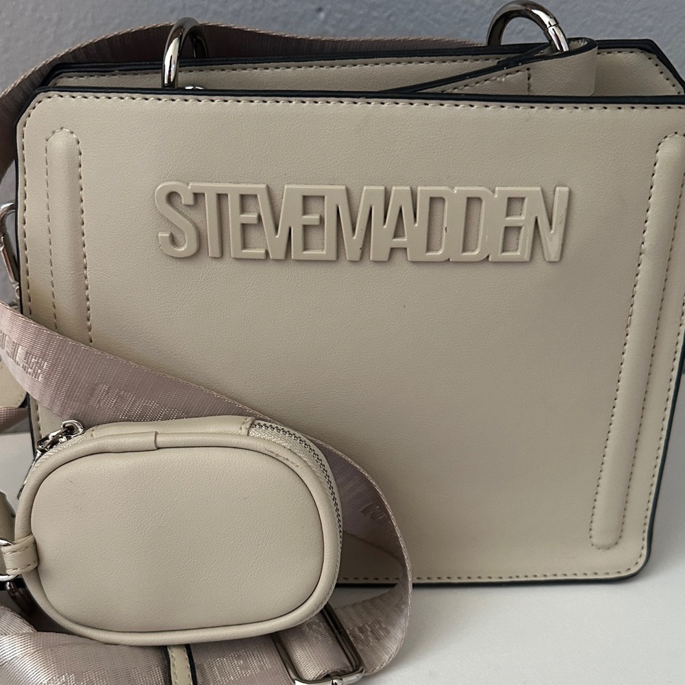 Steve Madden Beige Crossbody Bag with Pouch